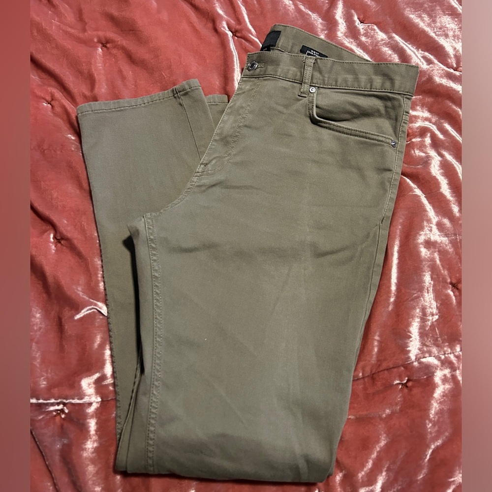 H&M Men's Olive Green Slim Work Pants - Size 34